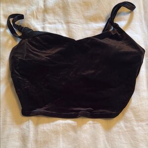 Black Velvet Crop Top Athleta Small EUC